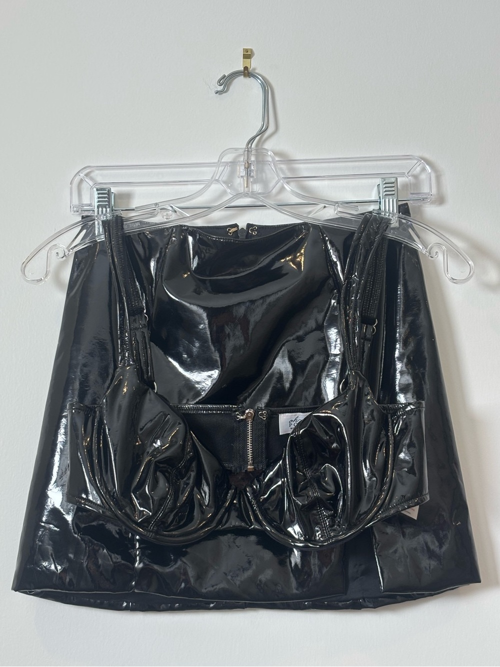 Oh Polly black Vinyl Co-Ord Set - Picture 2 of 8